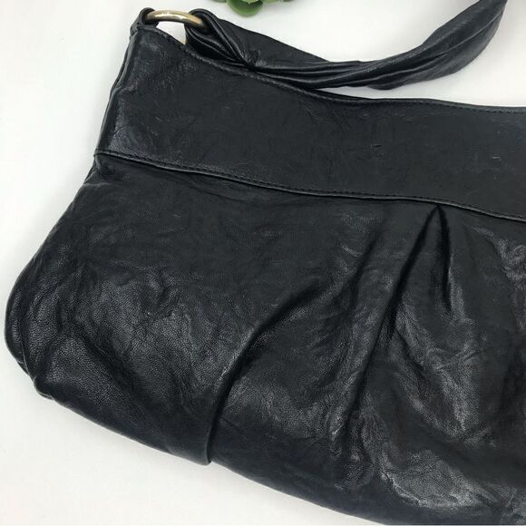 Paolo Masi 100% Black Leather Convertible Shoulder Bag / Clutch - Picture 7 of 16